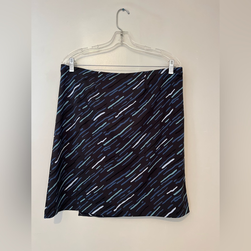Kenneth Cole Geometric Mock Wrap Skirt - Size Large β¨π€ - Picture 3 of 8